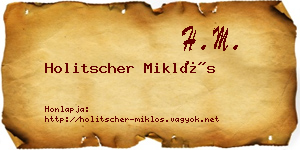 Holitscher Miklós névjegykártya