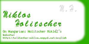 miklos holitscher business card